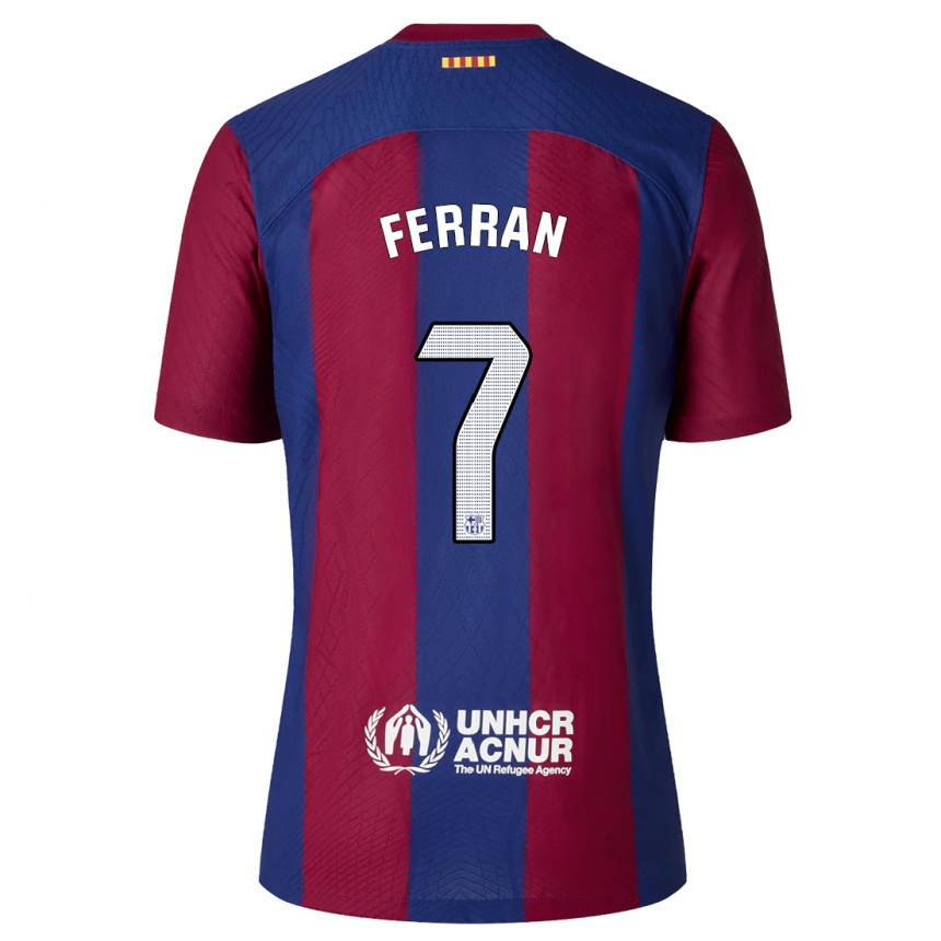 Niño Fútbol Camiseta Ferran Torres #7 Rojo Azul 1ª Equipación 2023/24 Perú