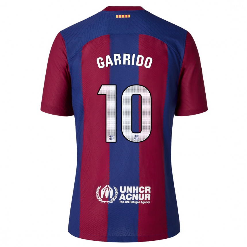 Niño Fútbol Camiseta Aleix Garrido #10 Rojo Azul 1ª Equipación 2023/24 Perú