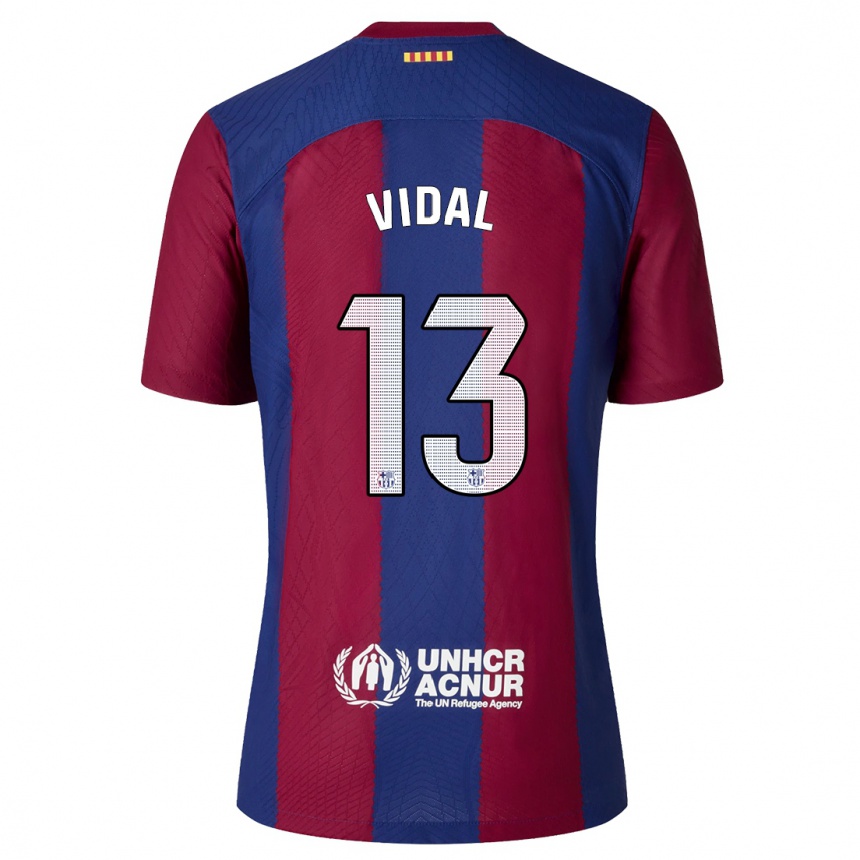 Niño Fútbol Camiseta Marc Vidal #13 Rojo Azul 1ª Equipación 2023/24 Perú