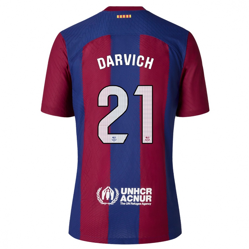 Niño Fútbol Camiseta Noah Darvich #21 Rojo Azul 1ª Equipación 2023/24 Perú