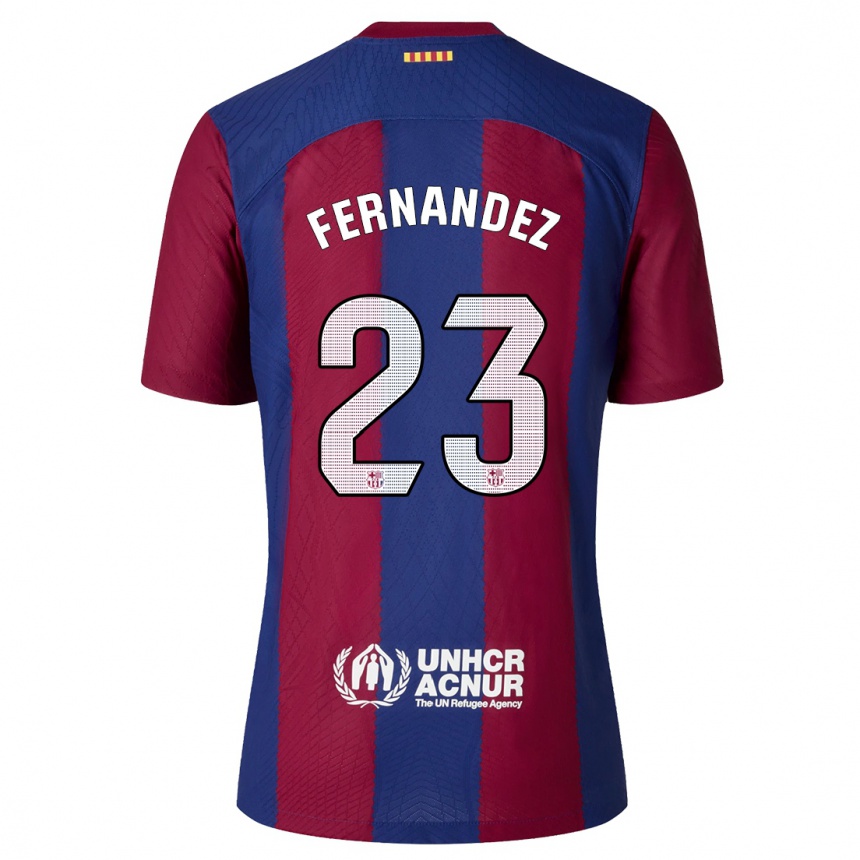 Niño Fútbol Camiseta Pelayo Fernandez #23 Rojo Azul 1ª Equipación 2023/24 Perú