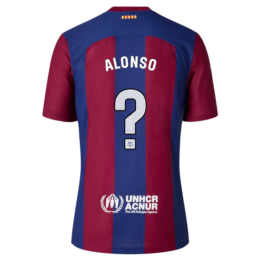 Niño Fútbol Camiseta Aáron Alonso #0 Rojo Azul 1ª Equipación 2023/24 Perú