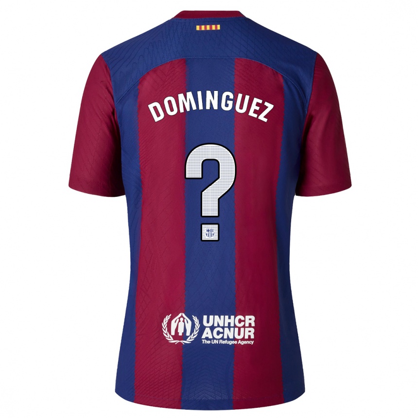 Niño Fútbol Camiseta Sergi Dominguez #0 Rojo Azul 1ª Equipación 2023/24 Perú