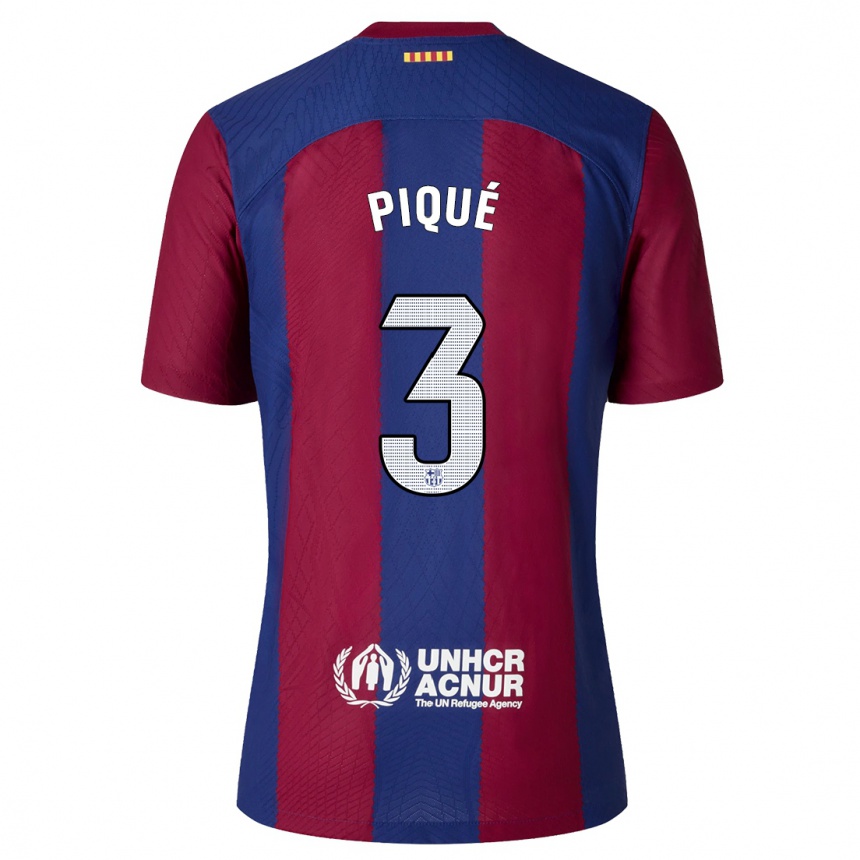 Niño Fútbol Camiseta Gerard Piqué #3 Rojo Azul 1ª Equipación 2023/24 Perú