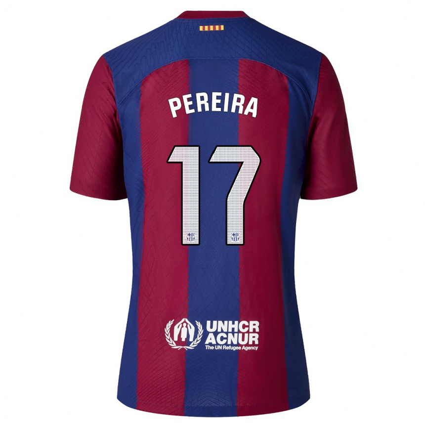 Niño Fútbol Camiseta Andrea Pereira #17 Rojo Azul 1ª Equipación 2023/24 Perú