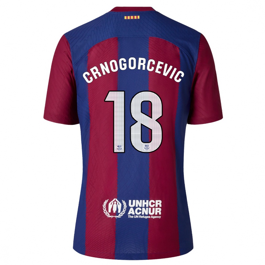 Niño Fútbol Camiseta Ana-Maria Crnogorcevic #18 Rojo Azul 1ª Equipación 2023/24 Perú