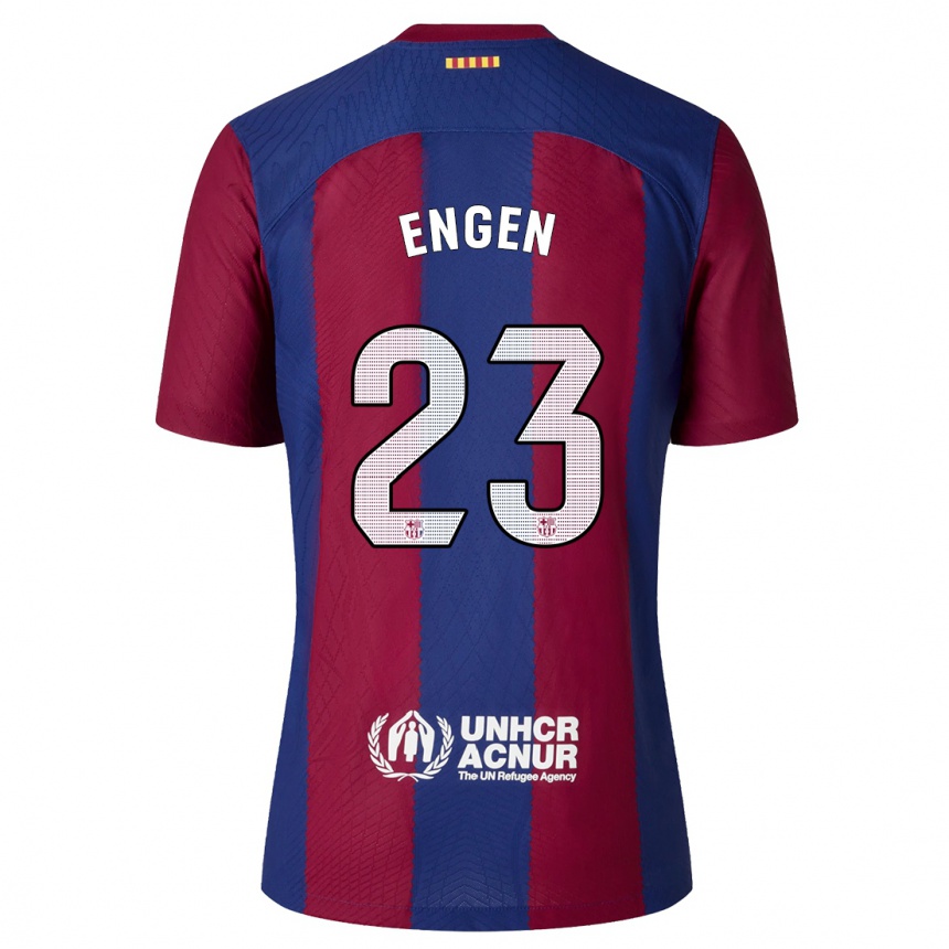 Niño Fútbol Camiseta Ingrid Engen #23 Rojo Azul 1ª Equipación 2023/24 Perú