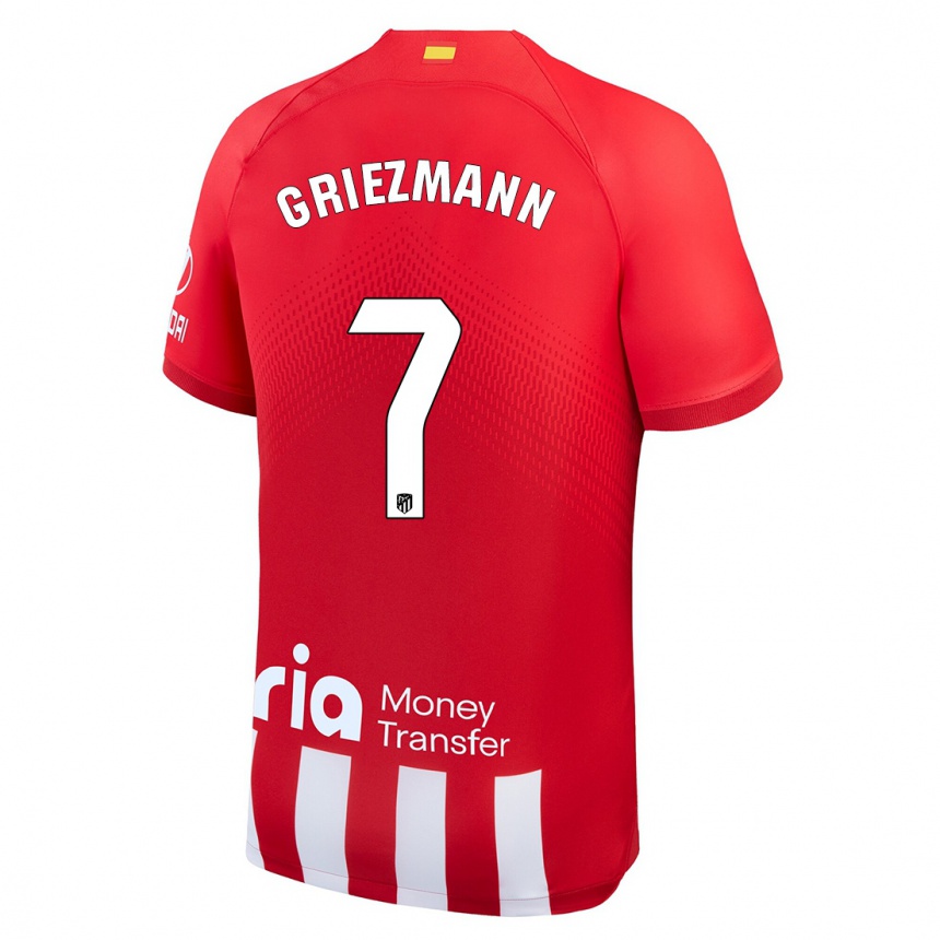 Niño Fútbol Camiseta Antoine Griezmann #7 Rojo Blanco 1ª Equipación 2023/24 Perú