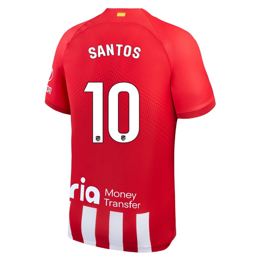 Niño Fútbol Camiseta Leicy Santos #10 Rojo Blanco 1ª Equipación 2023/24 Perú