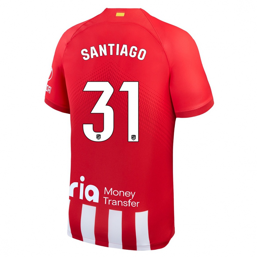 Niño Fútbol Camiseta Abraham Santiago #31 Rojo Blanco 1ª Equipación 2023/24 Perú