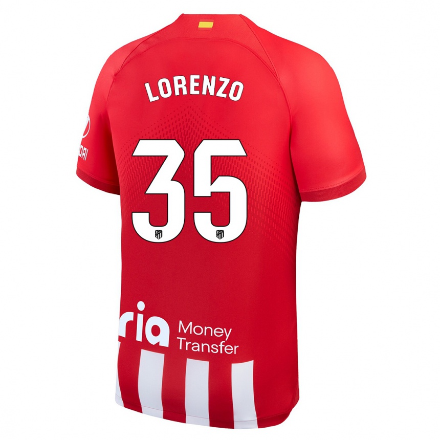 Niño Fútbol Camiseta Diego Lorenzo #35 Rojo Blanco 1ª Equipación 2023/24 Perú