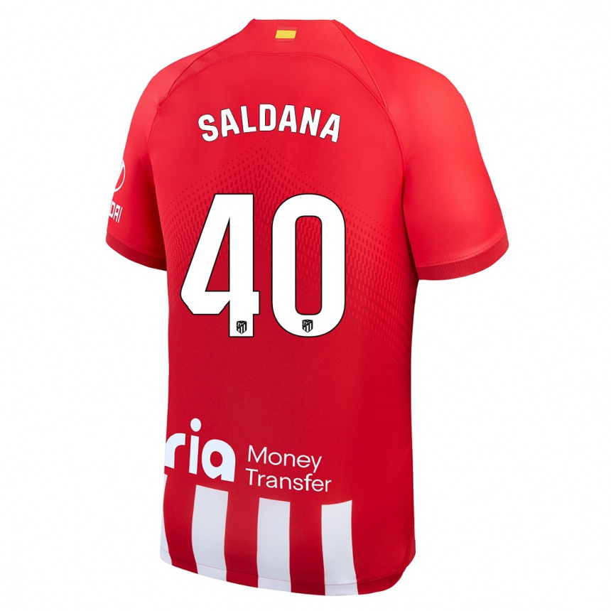 Niño Fútbol Camiseta Jose Saldana #40 Rojo Blanco 1ª Equipación 2023/24 Perú