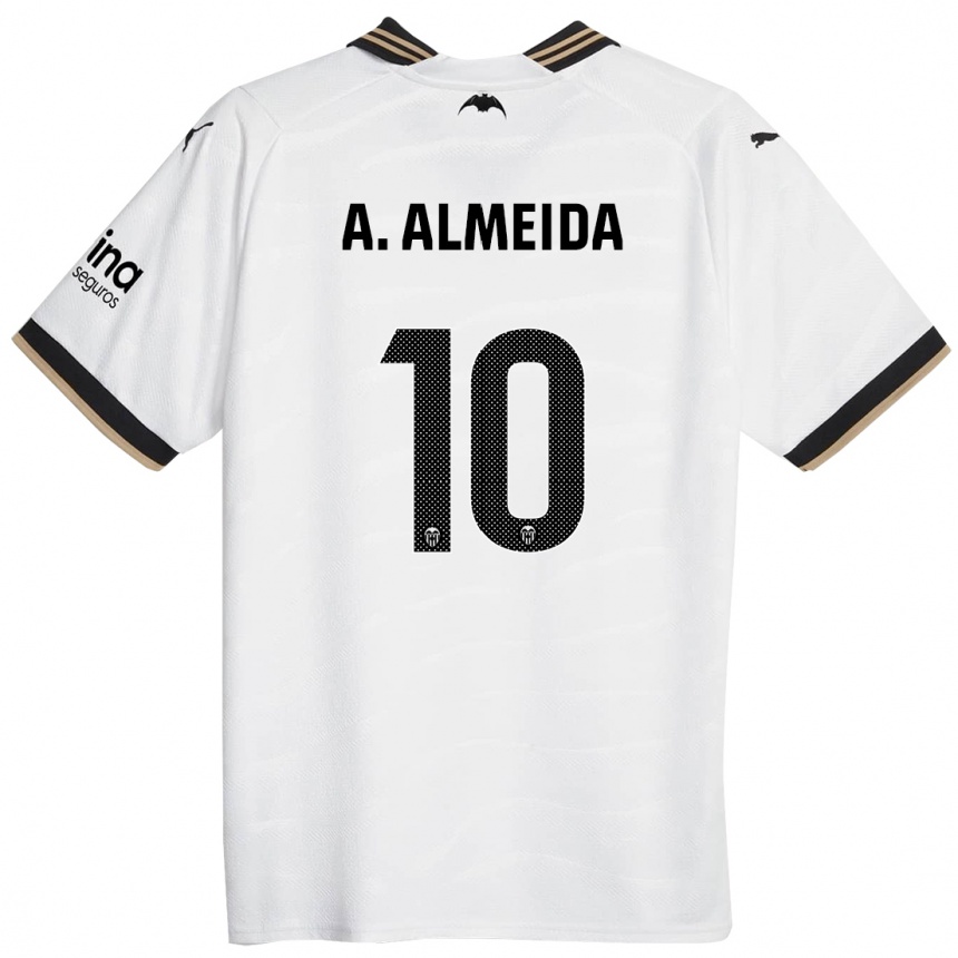 Niño Fútbol Camiseta André Almeida #10 Blanco 1ª Equipación 2023/24 Perú