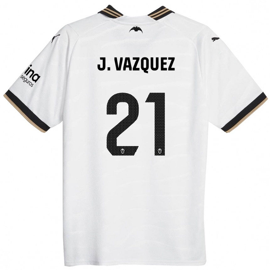 Niño Fútbol Camiseta Jesús Vázquez #21 Blanco 1ª Equipación 2023/24 Perú