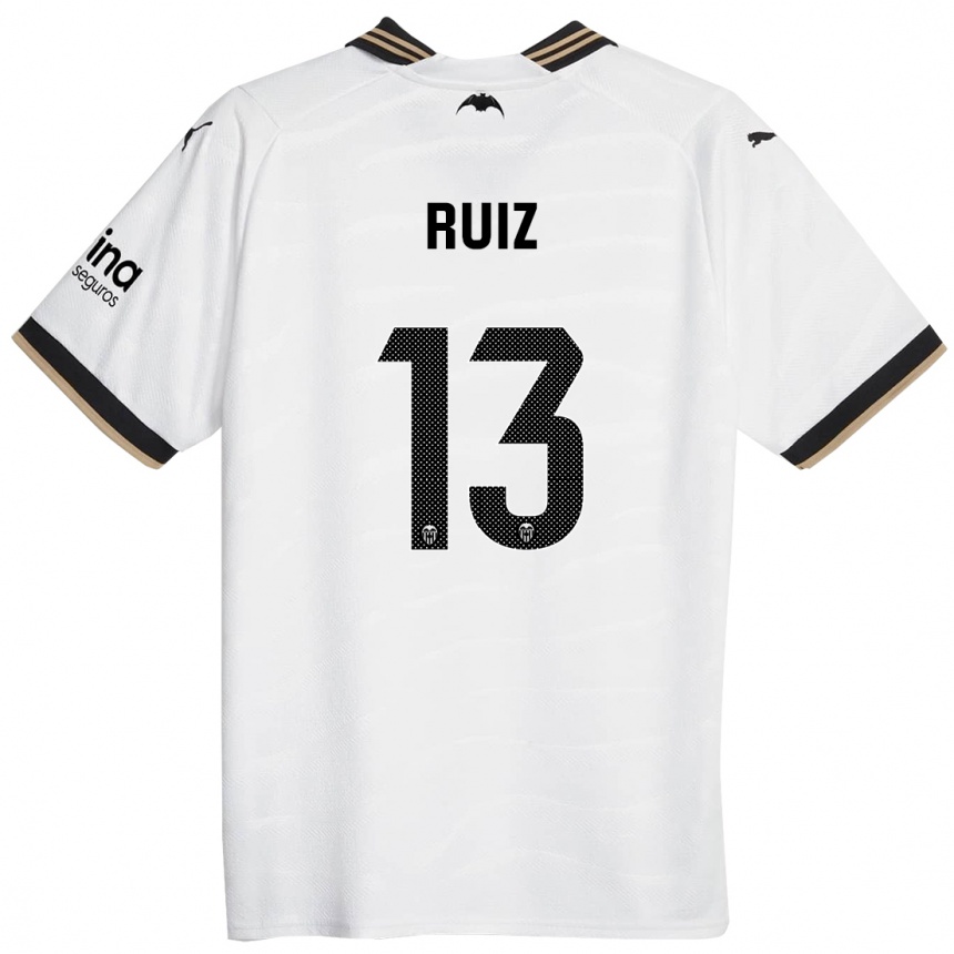 Niño Fútbol Camiseta Nil Ruiz #13 Blanco 1ª Equipación 2023/24 Perú