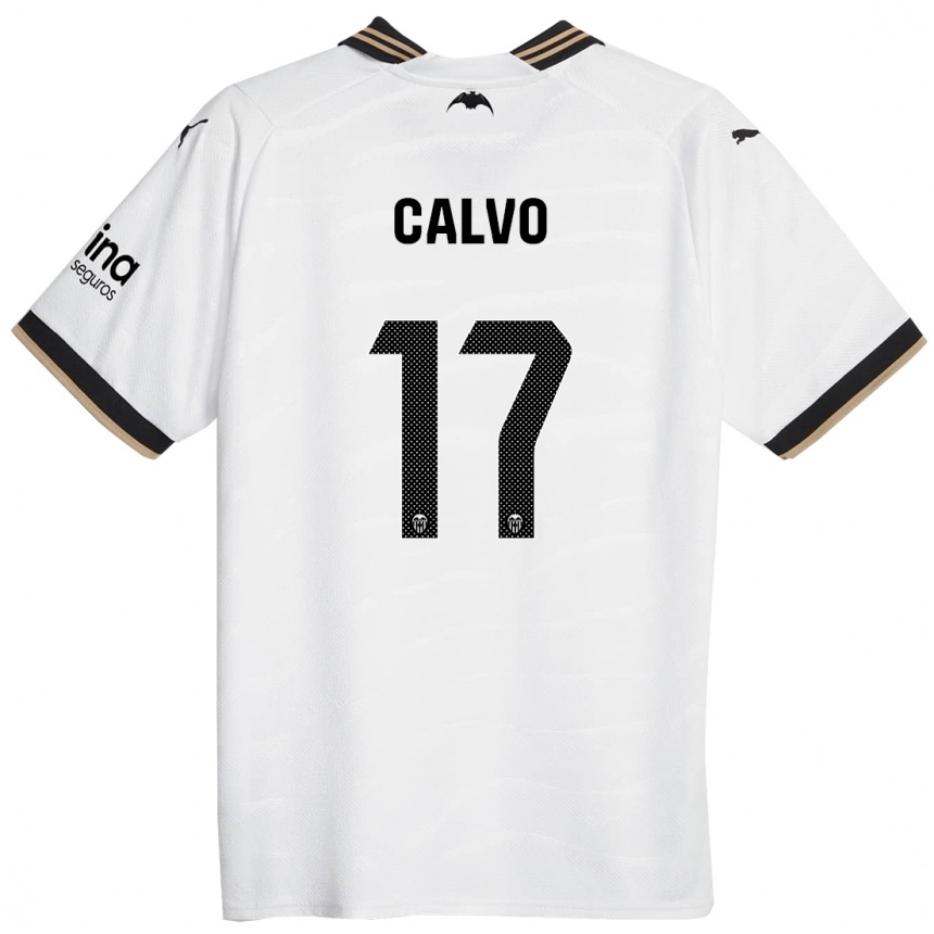 Niño Fútbol Camiseta Borja Calvo #17 Blanco 1ª Equipación 2023/24 Perú