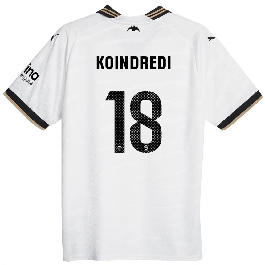 Niño Fútbol Camiseta Koba Koindredi #18 Blanco 1ª Equipación 2023/24 Perú