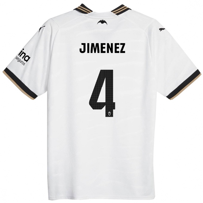 Niño Fútbol Camiseta Maria Jimenez #4 Blanco 1ª Equipación 2023/24 Perú