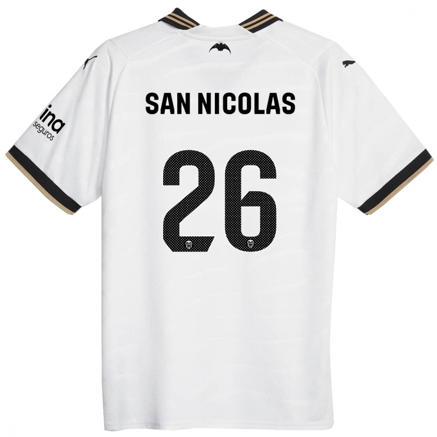 Niño Fútbol Camiseta Olga San Nicolas #26 Blanco 1ª Equipación 2023/24 Perú