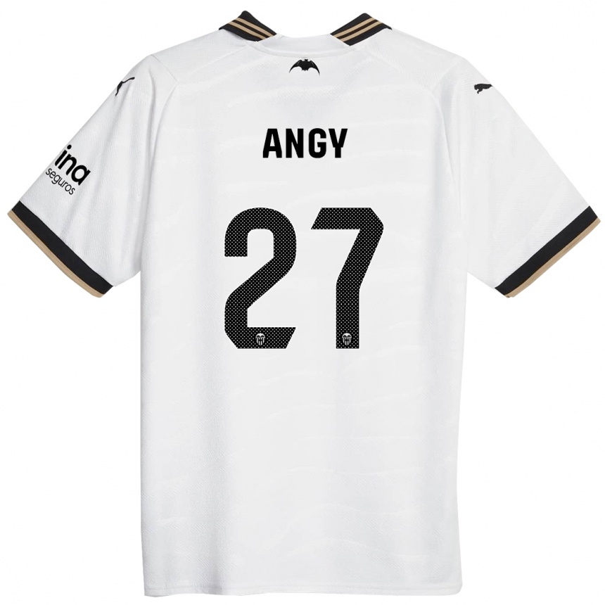 Niño Fútbol Camiseta Angy #27 Blanco 1ª Equipación 2023/24 Perú