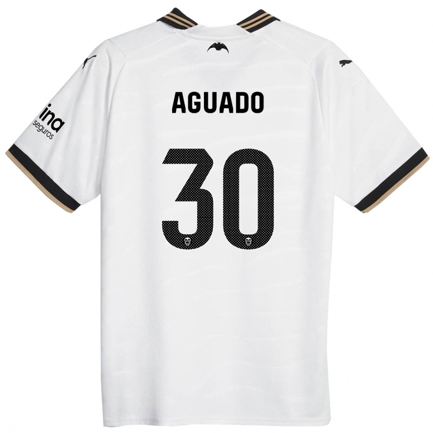 Niño Fútbol Camiseta Julia Aguado #30 Blanco 1ª Equipación 2023/24 Perú