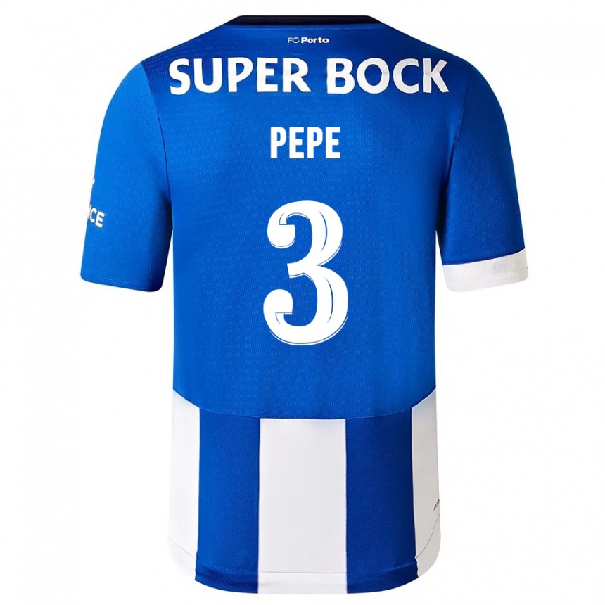 Niño Fútbol Camiseta Pepe #3 Azul Blanco 1ª Equipación 2023/24 Perú