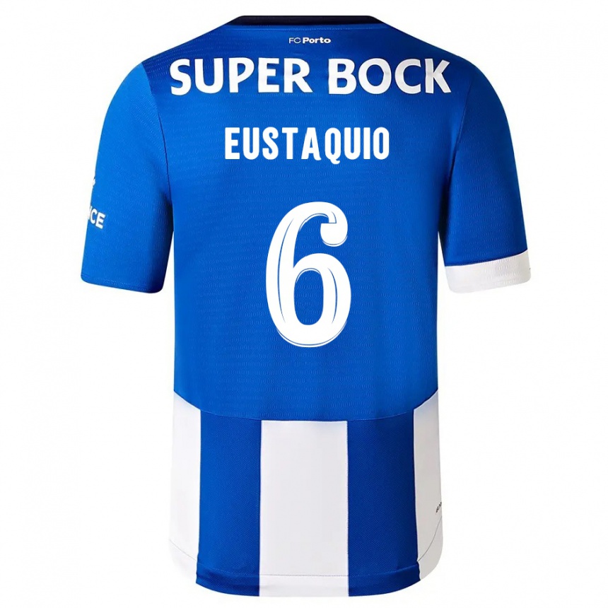 Niño Fútbol Camiseta Stephen Eustaquio #6 Azul Blanco 1ª Equipación 2023/24 Perú