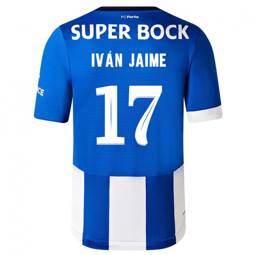 Niño Fútbol Camiseta Iván Jaime #17 Azul Blanco 1ª Equipación 2023/24 Perú