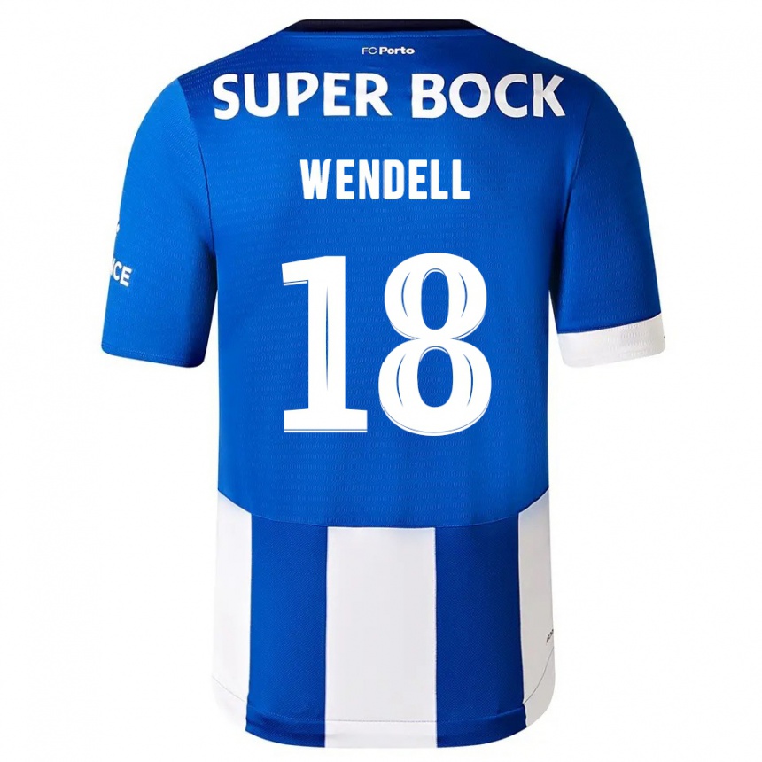 Niño Fútbol Camiseta Wendell #18 Azul Blanco 1ª Equipación 2023/24 Perú