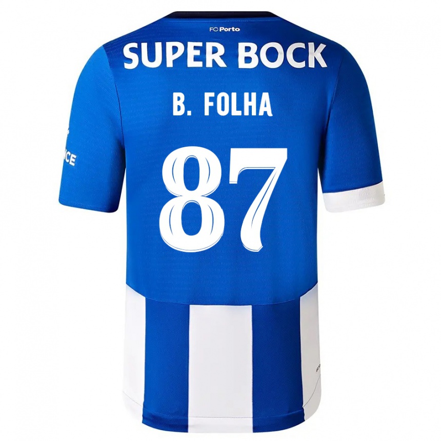 Niño Fútbol Camiseta Bernardo Folha #87 Azul Blanco 1ª Equipación 2023/24 Perú