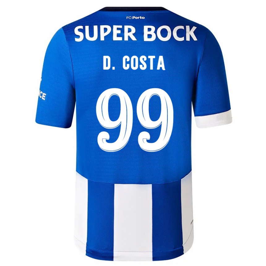 Niño Fútbol Camiseta Diogo Costa #99 Azul Blanco 1ª Equipación 2023/24 Perú