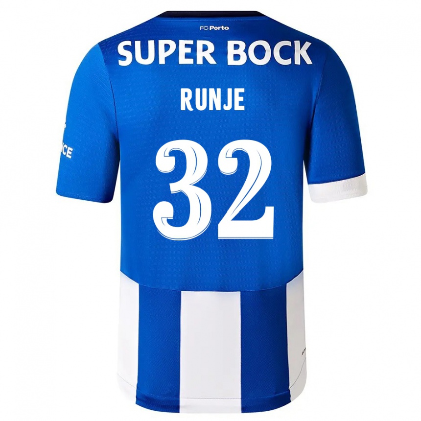 Niño Fútbol Camiseta Roko Runje #32 Azul Blanco 1ª Equipación 2023/24 Perú