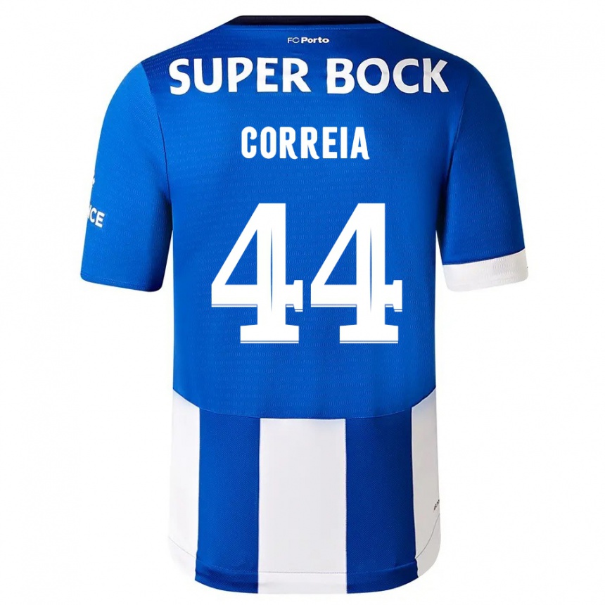 Niño Fútbol Camiseta Romain Correia #44 Azul Blanco 1ª Equipación 2023/24 Perú