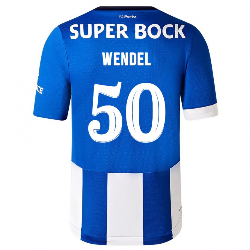 Niño Fútbol Camiseta Wendel #50 Azul Blanco 1ª Equipación 2023/24 Perú