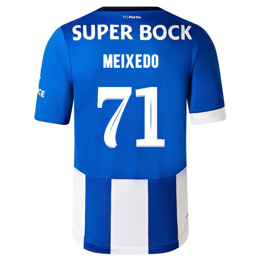 Niño Fútbol Camiseta Francisco Meixedo #71 Azul Blanco 1ª Equipación 2023/24 Perú