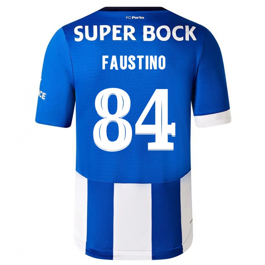 Niño Fútbol Camiseta Levi Faustino #84 Azul Blanco 1ª Equipación 2023/24 Perú