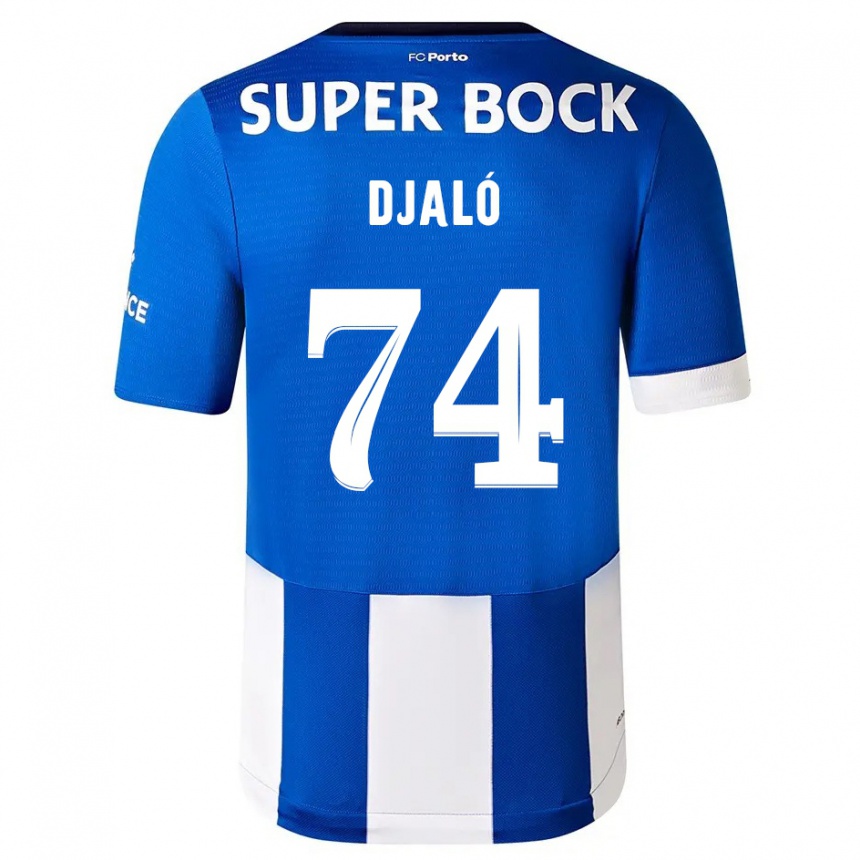 Niño Fútbol Camiseta Ussumane Djaló #74 Azul Blanco 1ª Equipación 2023/24 Perú