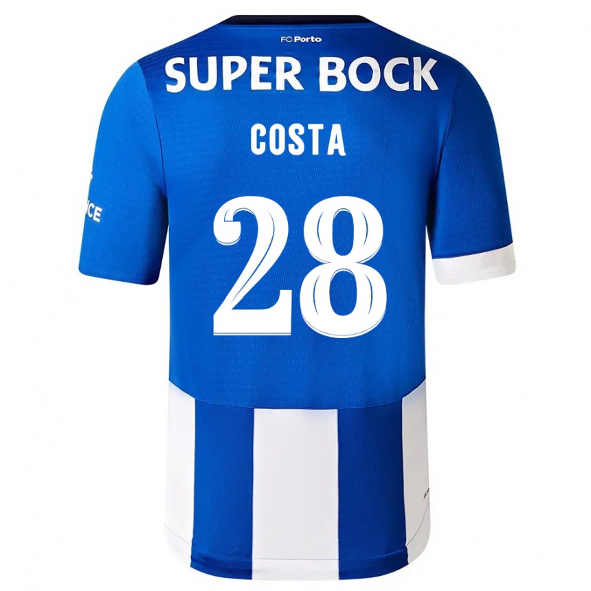 Niño Fútbol Camiseta Bruno Costa #28 Azul Blanco 1ª Equipación 2023/24 Perú