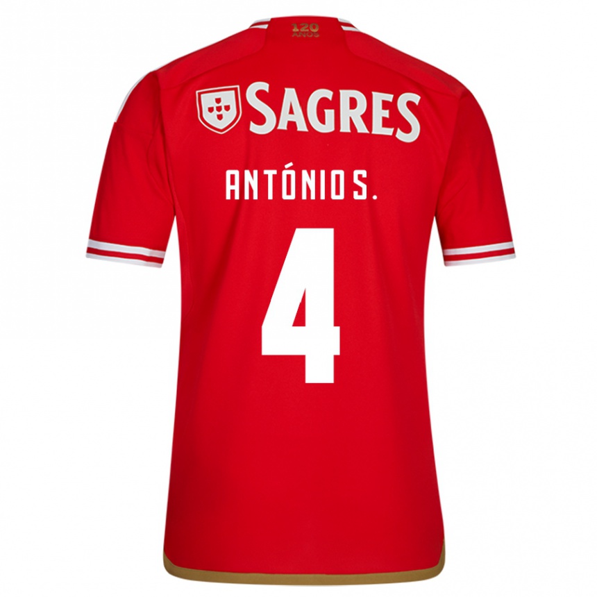 Niño Fútbol Camiseta António Silva #4 Rojo 1ª Equipación 2023/24 Perú