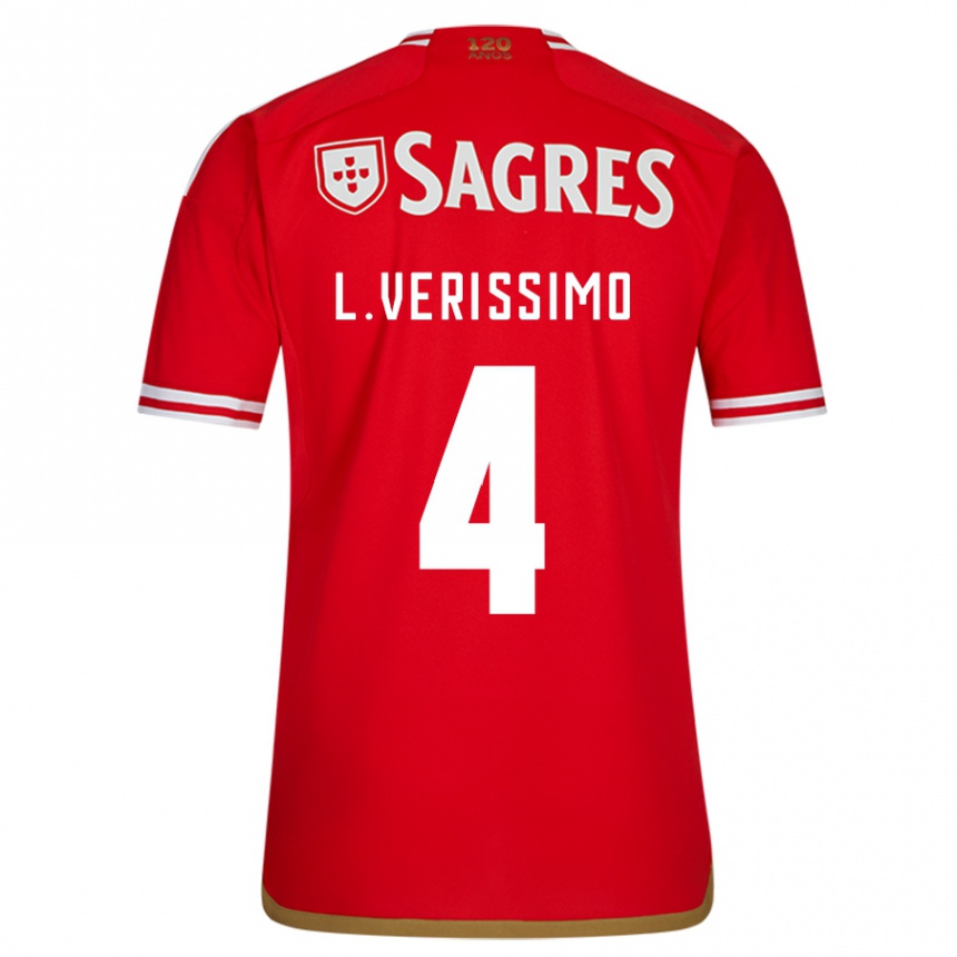 Niño Fútbol Camiseta Lucas Verissimo #4 Rojo 1ª Equipación 2023/24 Perú