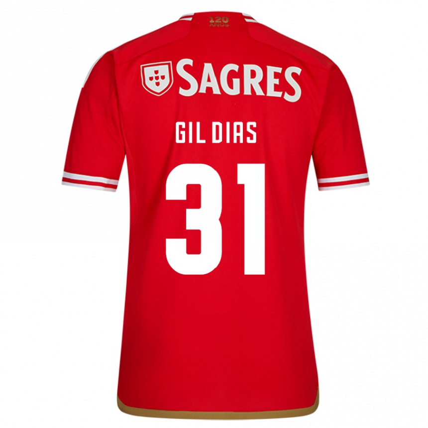 Niño Fútbol Camiseta Gil Dias #31 Rojo 1ª Equipación 2023/24 Perú