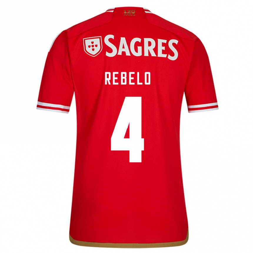 Niño Fútbol Camiseta Silvia Rebelo #4 Rojo 1ª Equipación 2023/24 Perú