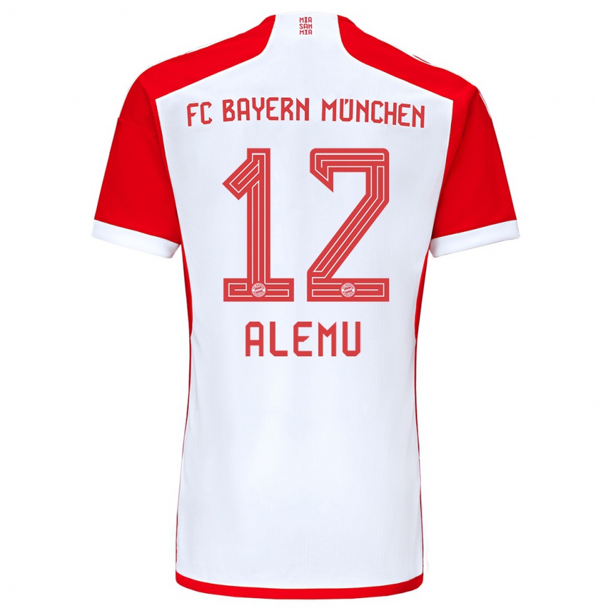 Niño Fútbol Camiseta Liul Alemu #12 Rojo Blanco 1ª Equipación 2023/24 Perú