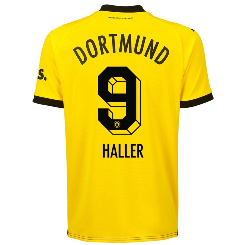 Niño Fútbol Camiseta Sebastien Haller #9 Amarillo 1ª Equipación 2023/24 Perú