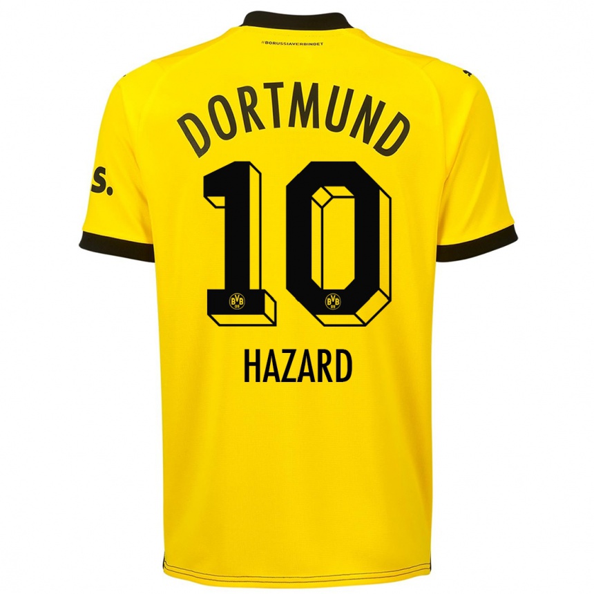 Niño Fútbol Camiseta Thorgan Hazard #10 Amarillo 1ª Equipación 2023/24 Perú