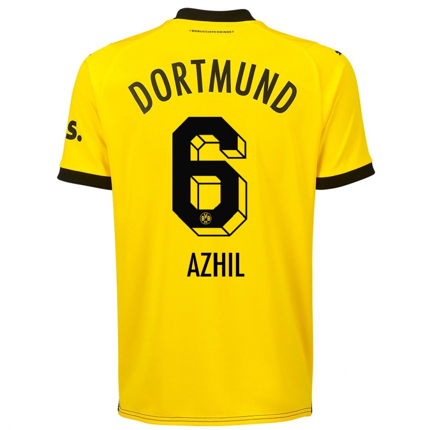 Niño Fútbol Camiseta Ayman Azhil #6 Amarillo 1ª Equipación 2023/24 Perú