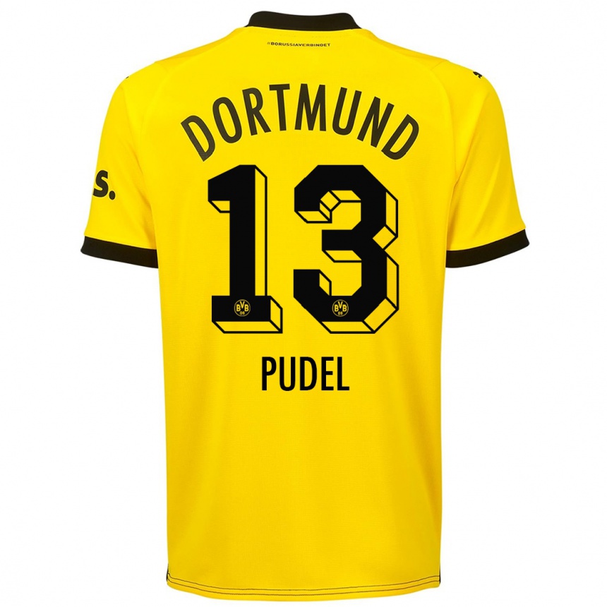 Niño Fútbol Camiseta Bjarne Pudel #13 Amarillo 1ª Equipación 2023/24 Perú