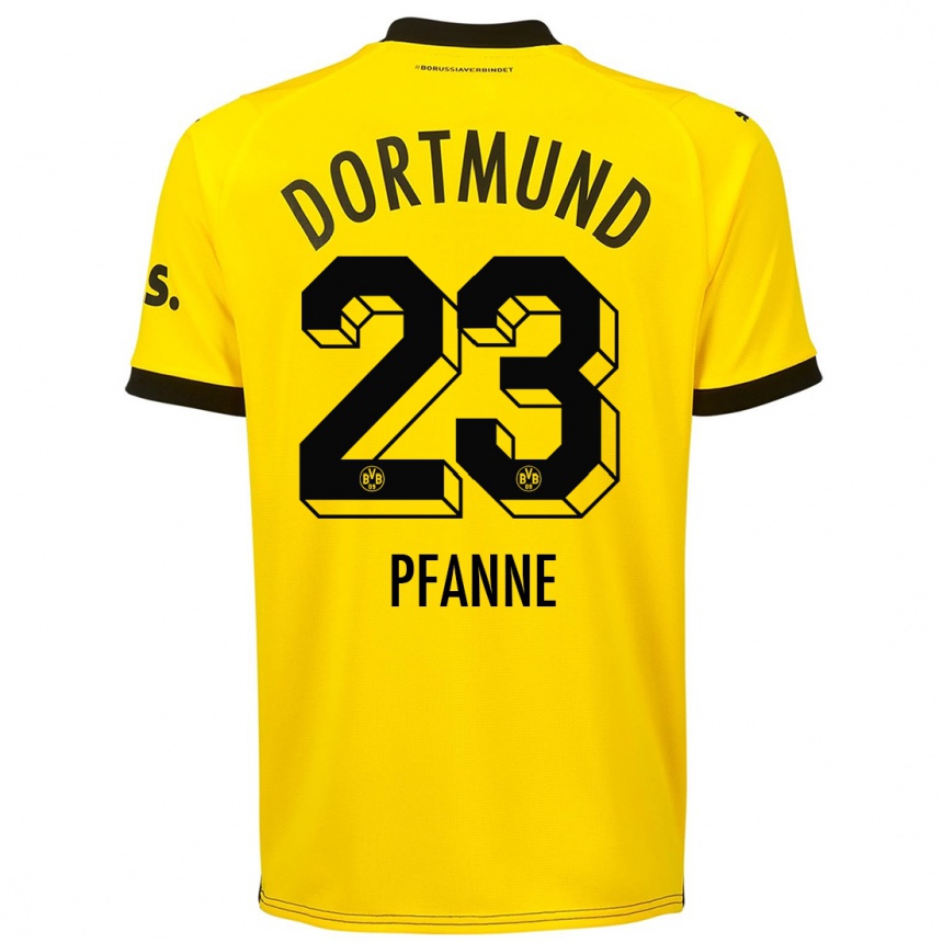 Niño Fútbol Camiseta Franz Pfanne #23 Amarillo 1ª Equipación 2023/24 Perú