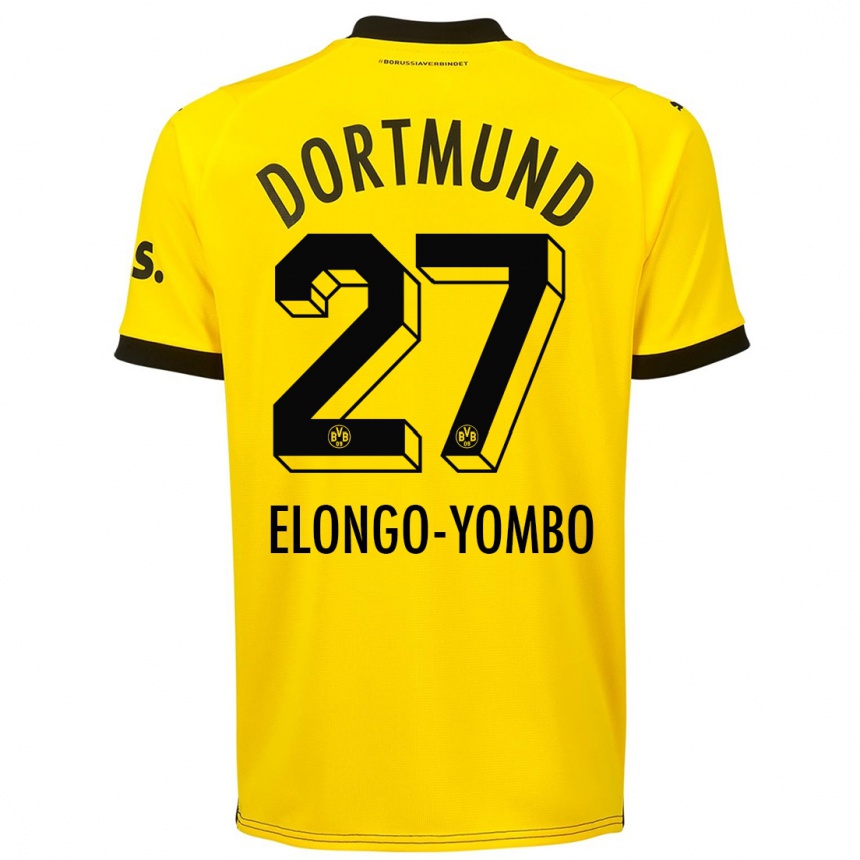 Niño Fútbol Camiseta Rodney Elongo-Yombo #27 Amarillo 1ª Equipación 2023/24 Perú