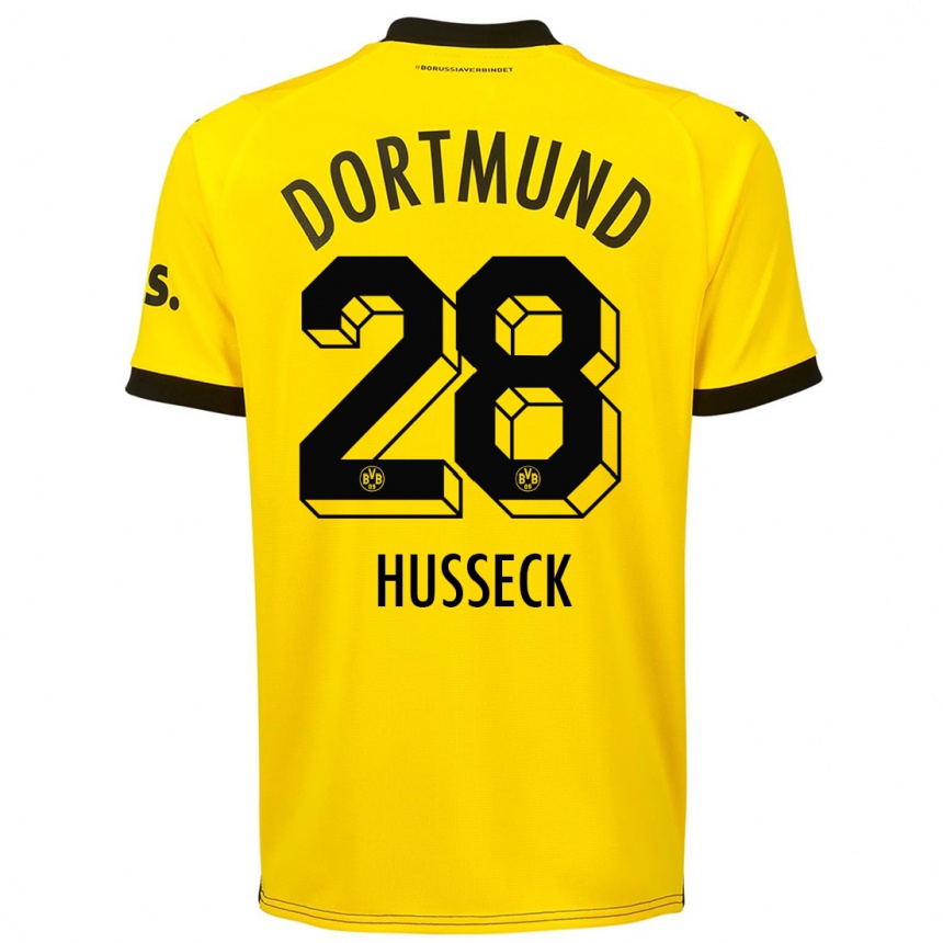 Niño Fútbol Camiseta Jonah Husseck #28 Amarillo 1ª Equipación 2023/24 Perú